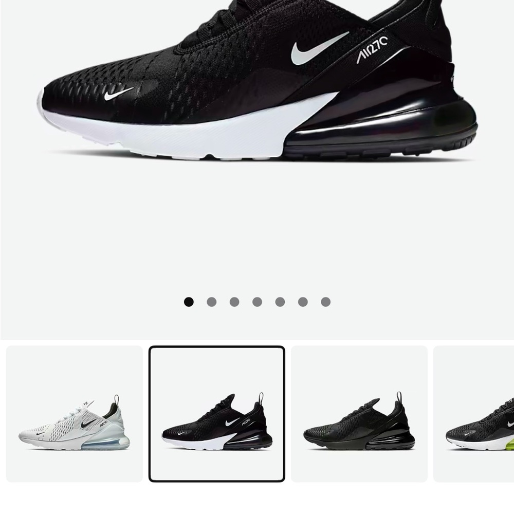 Black and White Nike Air Max 270
